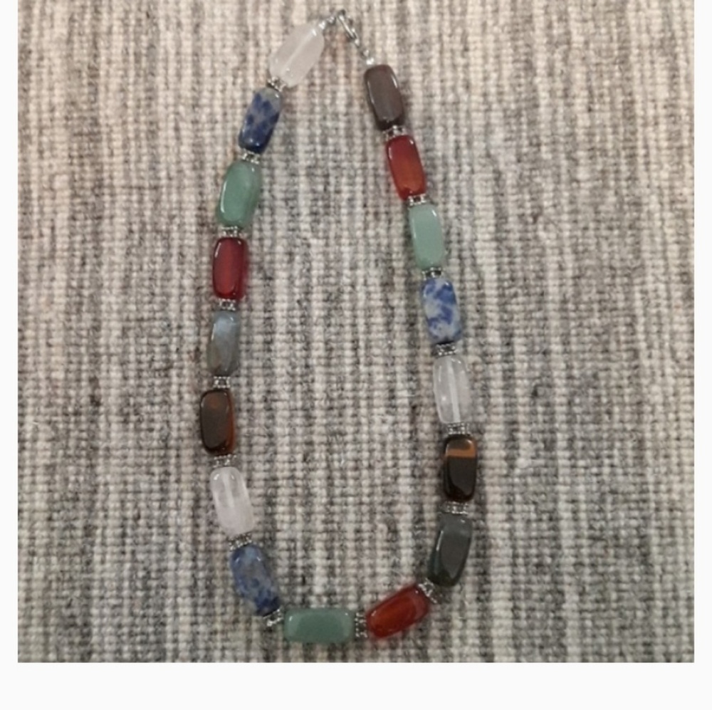 Handmade artisan polished stone necklace